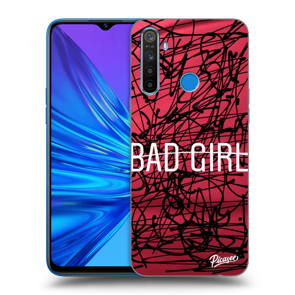 Picasee fekete szilikon tok az alábbi mobiltelefonokra Realme 5 - Bad girl