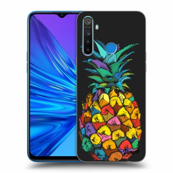 Picasee fekete szilikon tok az alábbi mobiltelefonokra Realme 5 - Pineapple