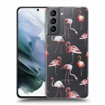 Picasee átlátszó szilikon tok az alábbi mobiltelefonokra Samsung Galaxy S21 5G G991B - Flamingos