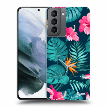 Szilikon tok erre a típusra Samsung Galaxy S21 5G G991B - Pink Monstera