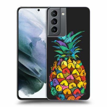 Picasee fekete szilikon tok az alábbi mobiltelefonokra Samsung Galaxy S21 5G G991B - Pineapple