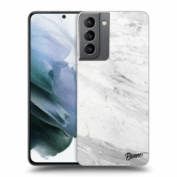Picasee átlátszó szilikon tok az alábbi mobiltelefonokra Samsung Galaxy S21 5G G991B - White marble
