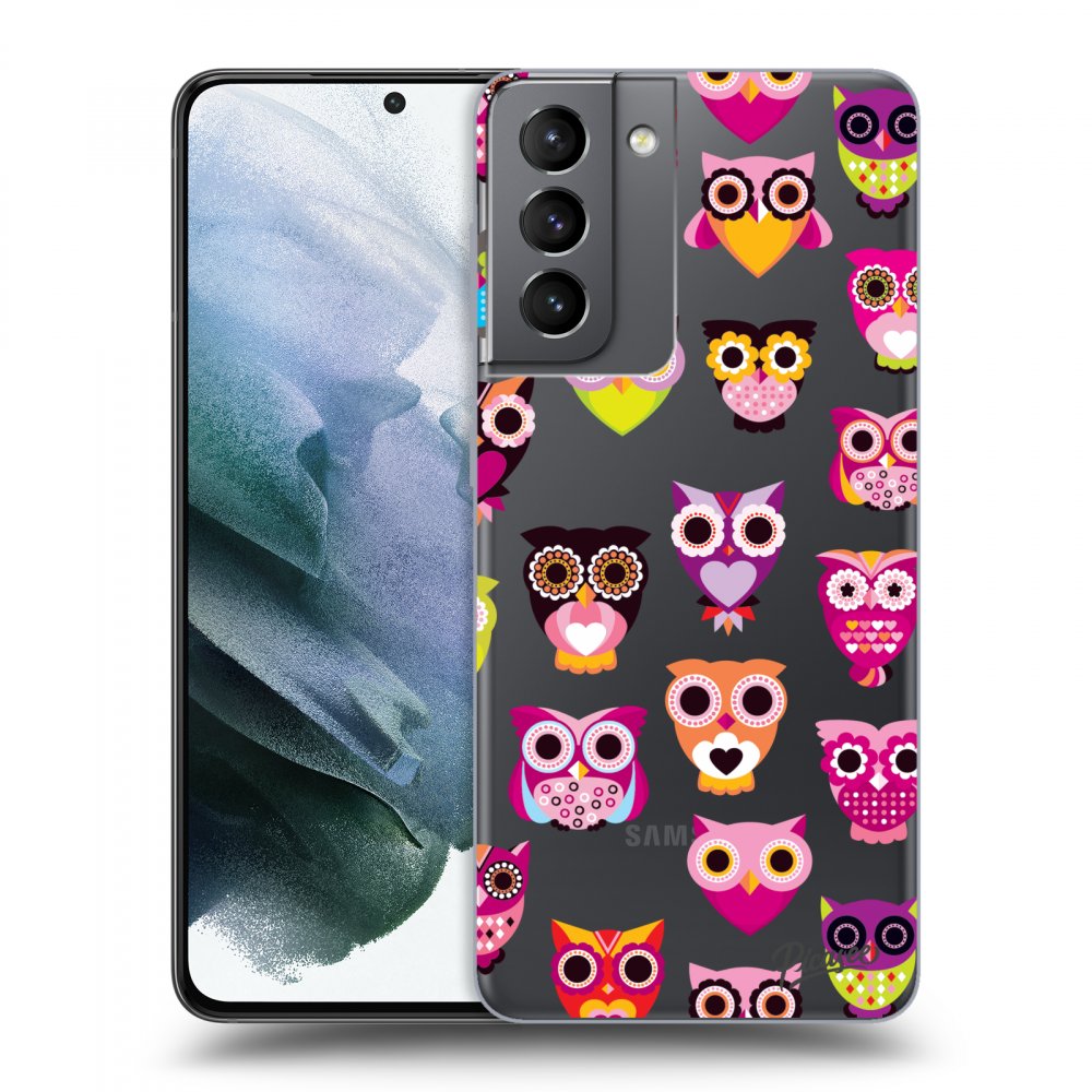 Picasee átlátszó szilikon tok az alábbi mobiltelefonokra Samsung Galaxy S21 5G G991B - Owls