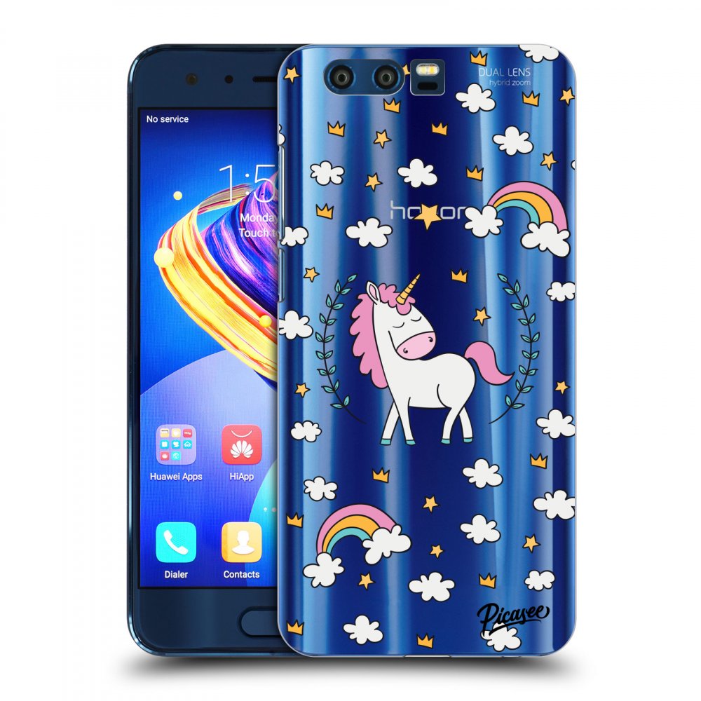 Picasee átlátszó szilikon tok az alábbi mobiltelefonokra Honor 9 - Unicorn star heaven