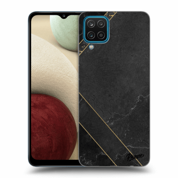 Tok az alábbi mobiltelefonokra Samsung Galaxy A12 A125F - Black tile