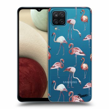 Picasee átlátszó szilikon tok az alábbi mobiltelefonokra Samsung Galaxy A12 A125F - Flamingos