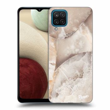 Picasee átlátszó szilikon tok az alábbi mobiltelefonokra Samsung Galaxy A12 A125F - Cream marble