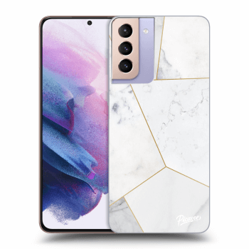 Szilikon tok erre a típusra Samsung Galaxy S21+ G996F - White tile