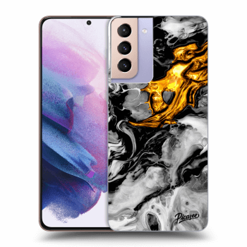 Szilikon tok erre a típusra Samsung Galaxy S21+ G996F - Black Gold 2