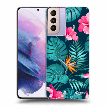 Szilikon tok erre a típusra Samsung Galaxy S21+ 5G G996F - Pink Monstera