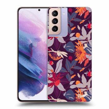 Szilikon tok erre a típusra Samsung Galaxy S21+ 5G G996F - Purple Leaf