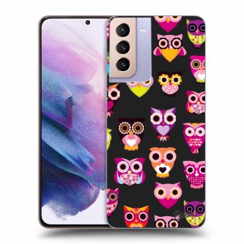 Picasee fekete szilikon tok az alábbi mobiltelefonokra Samsung Galaxy S21+ 5G G996F - Owls
