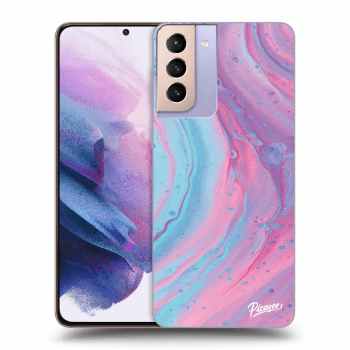 Szilikon tok erre a típusra Samsung Galaxy S21+ G996F - Pink liquid