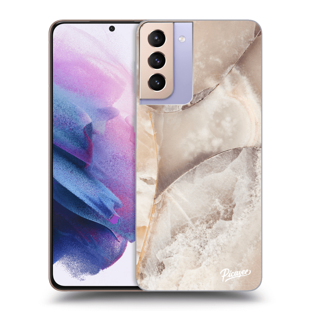 Picasee átlátszó szilikon tok az alábbi mobiltelefonokra Samsung Galaxy S21+ 5G G996F - Cream marble