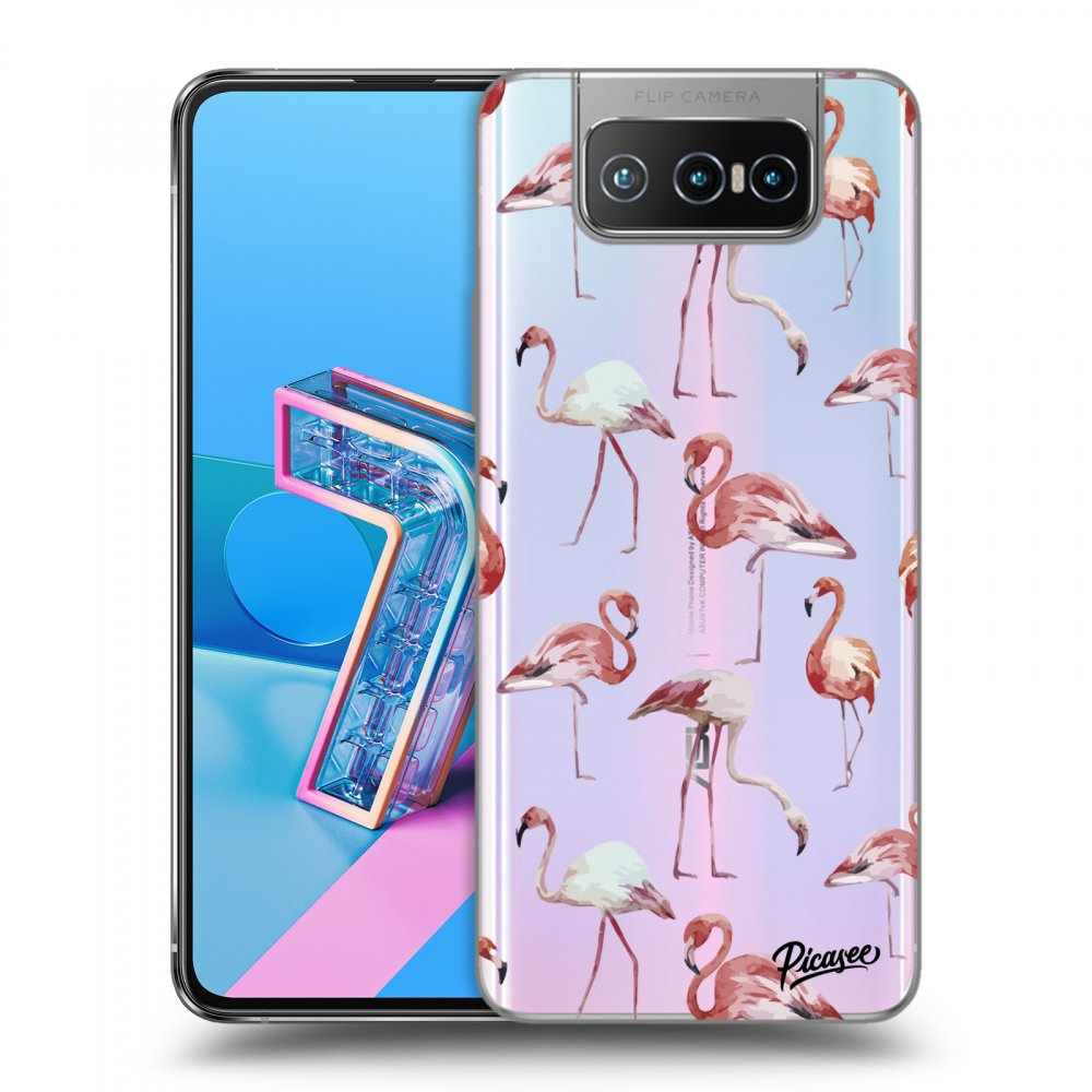 Picasee átlátszó szilikon tok az alábbi mobiltelefonokra Asus Zenfone 7 ZS670KS - Flamingos