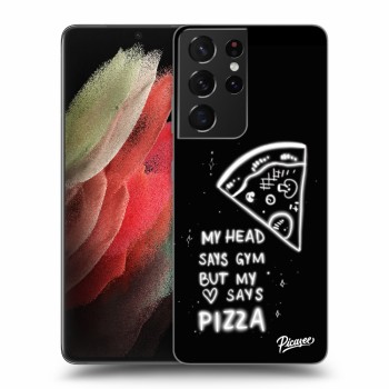 Picasee fekete szilikon tok az alábbi mobiltelefonokra Samsung Galaxy S21 Ultra 5G G998B - Pizza