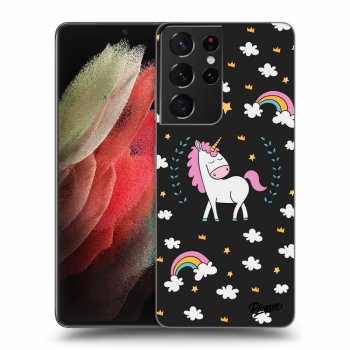 Picasee fekete szilikon tok az alábbi mobiltelefonokra Samsung Galaxy S21 Ultra 5G G998B - Unicorn star heaven