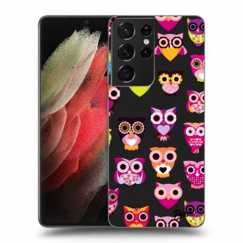 Picasee fekete szilikon tok az alábbi mobiltelefonokra Samsung Galaxy S21 Ultra 5G G998B - Owls