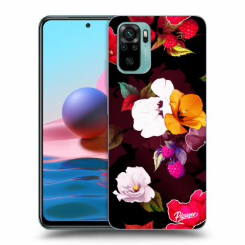 Picasee fekete szilikon tok az alábbi mobiltelefonokra Xiaomi Redmi Note 10 - Flowers and Berries