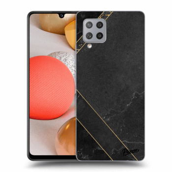 Picasee átlátszó szilikon tok az alábbi mobiltelefonokra Samsung Galaxy A42 A426B - Black tile