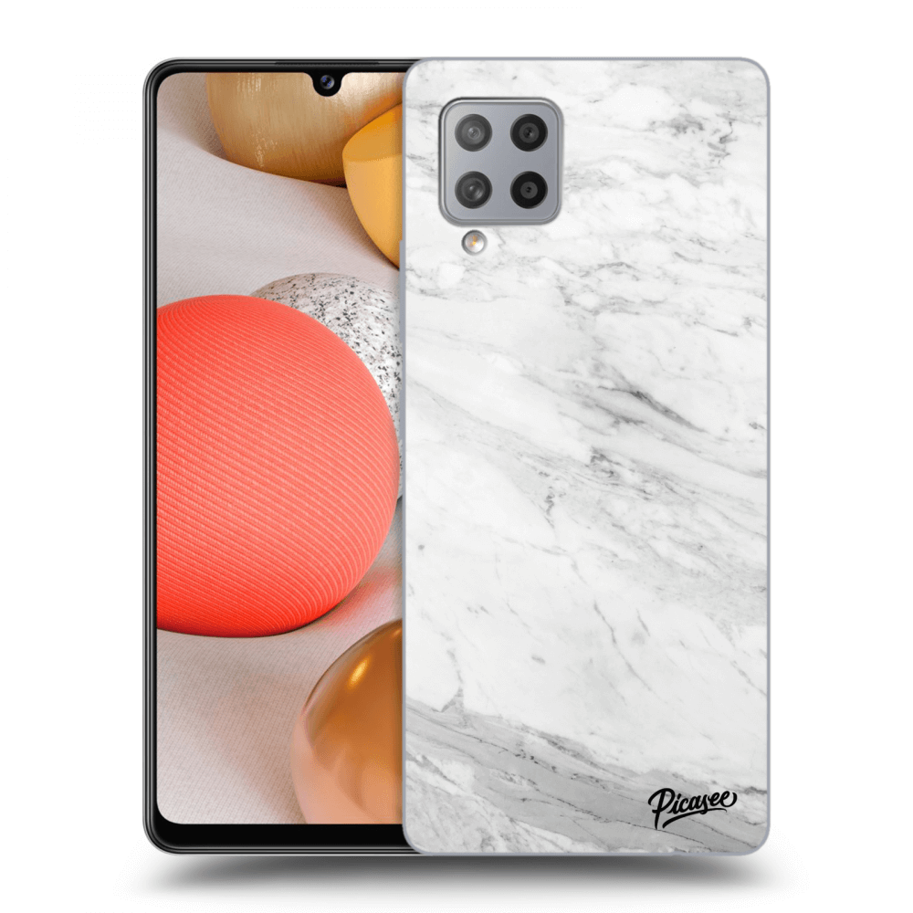 Picasee átlátszó szilikon tok az alábbi mobiltelefonokra Samsung Galaxy A42 A426B - White marble