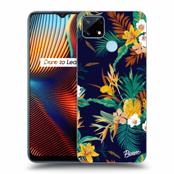 Picasee fekete szilikon tok az alábbi mobiltelefonokra Realme 7i - Pineapple Color