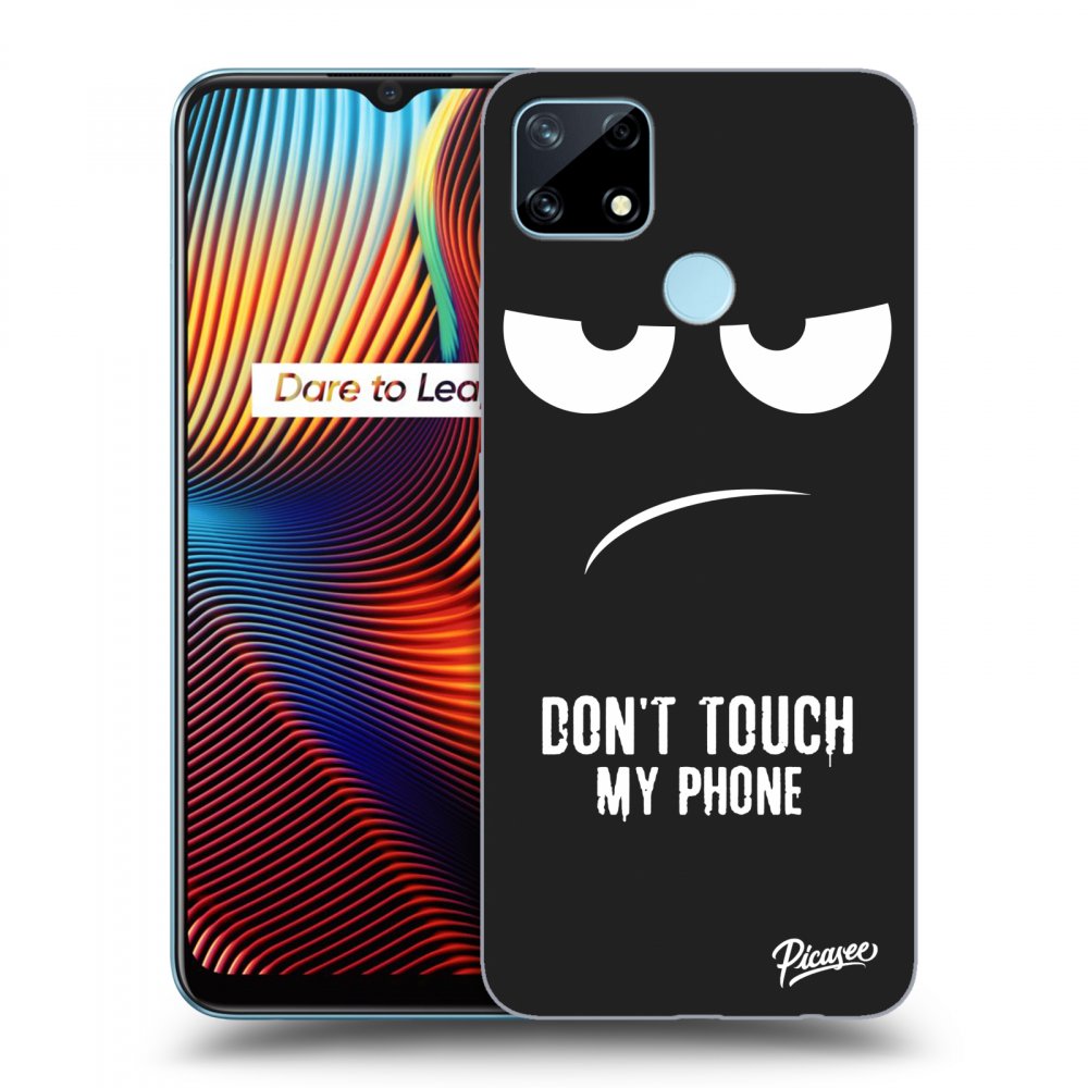 Picasee fekete szilikon tok az alábbi mobiltelefonokra Realme 7i - Don't Touch My Phone