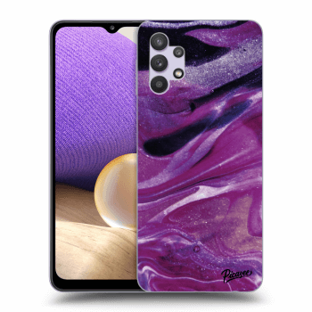Picasee fekete szilikon tok az alábbi mobiltelefonokra Samsung Galaxy A32 5G A326B - Purple glitter