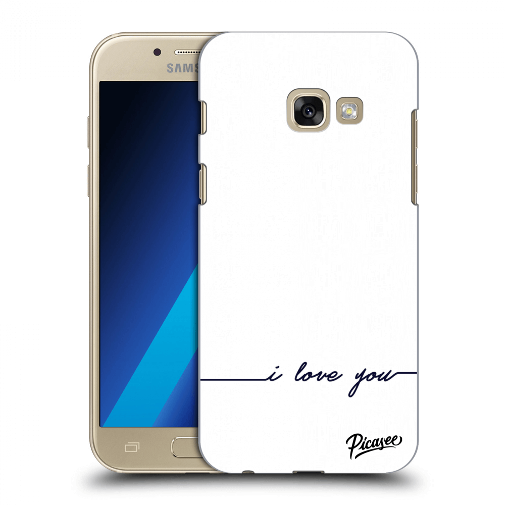 Picasee átlátszó szilikon tok az alábbi mobiltelefonokra Samsung Galaxy A3 2017 A320F - I love you