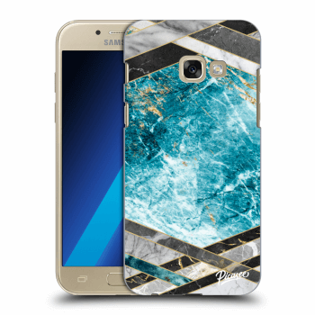 Picasee átlátszó szilikon tok az alábbi mobiltelefonokra Samsung Galaxy A3 2017 A320F - Blue geometry