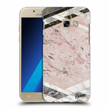 Picasee átlátszó szilikon tok az alábbi mobiltelefonokra Samsung Galaxy A3 2017 A320F - Pink geometry