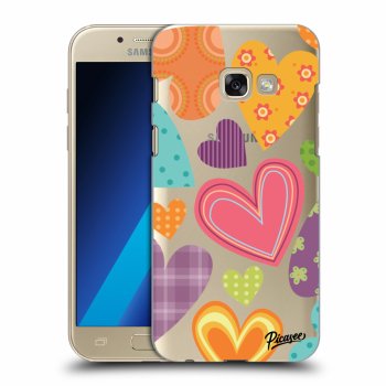 Picasee átlátszó szilikon tok az alábbi mobiltelefonokra Samsung Galaxy A3 2017 A320F - Colored heart