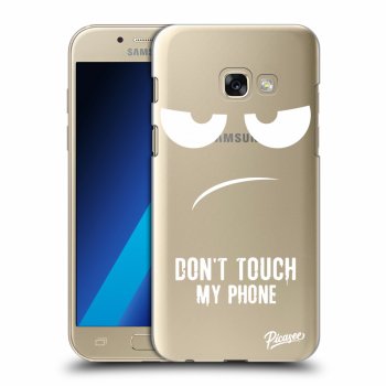 Picasee átlátszó szilikon tok az alábbi mobiltelefonokra Samsung Galaxy A3 2017 A320F - Don't Touch My Phone