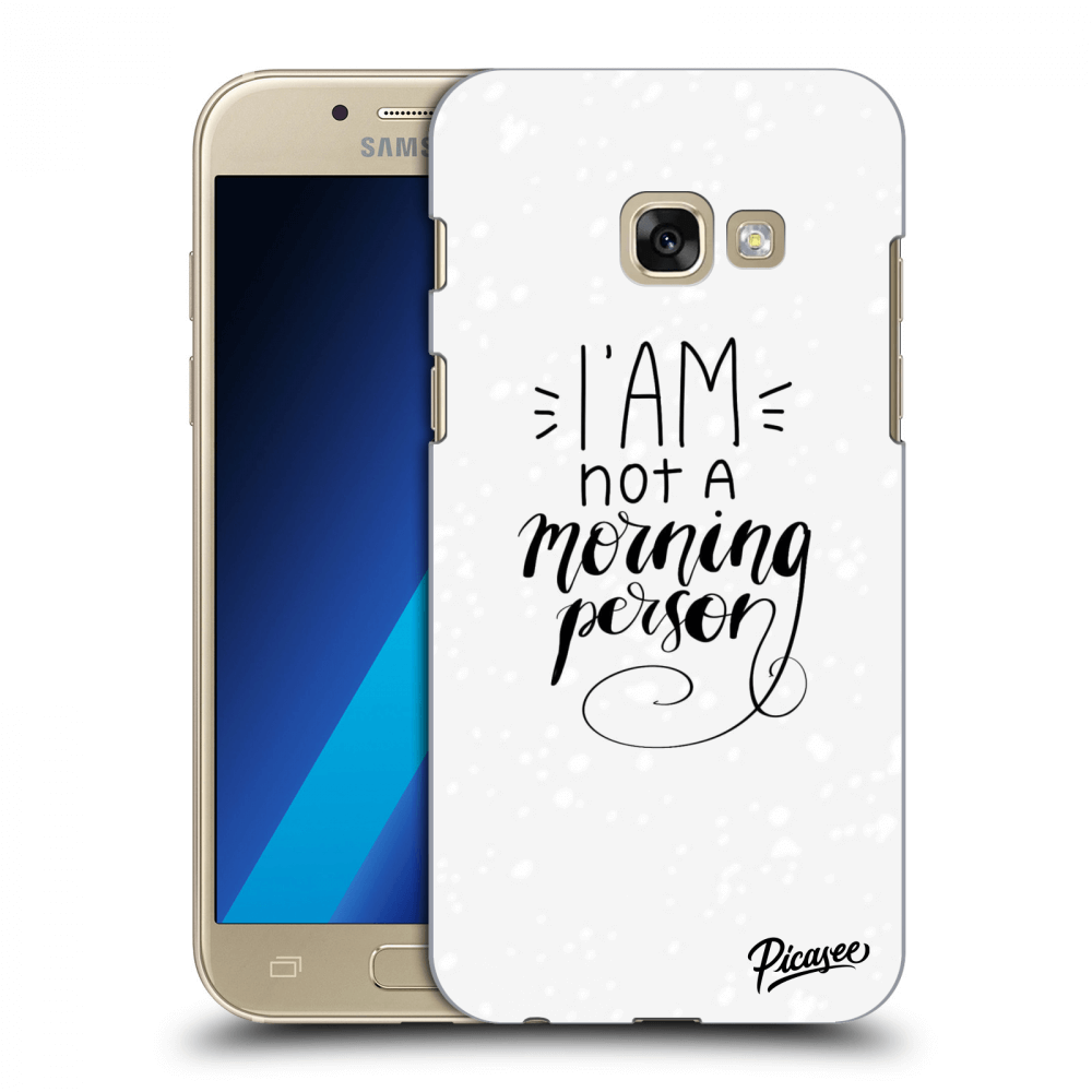 Picasee átlátszó szilikon tok az alábbi mobiltelefonokra Samsung Galaxy A3 2017 A320F - I am not a morning person