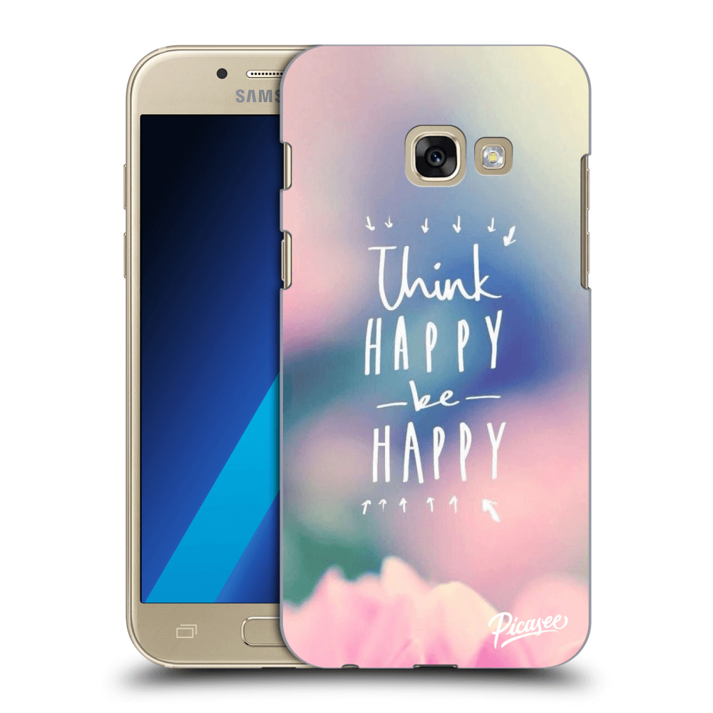 Picasee átlátszó szilikon tok az alábbi mobiltelefonokra Samsung Galaxy A3 2017 A320F - Think happy be happy