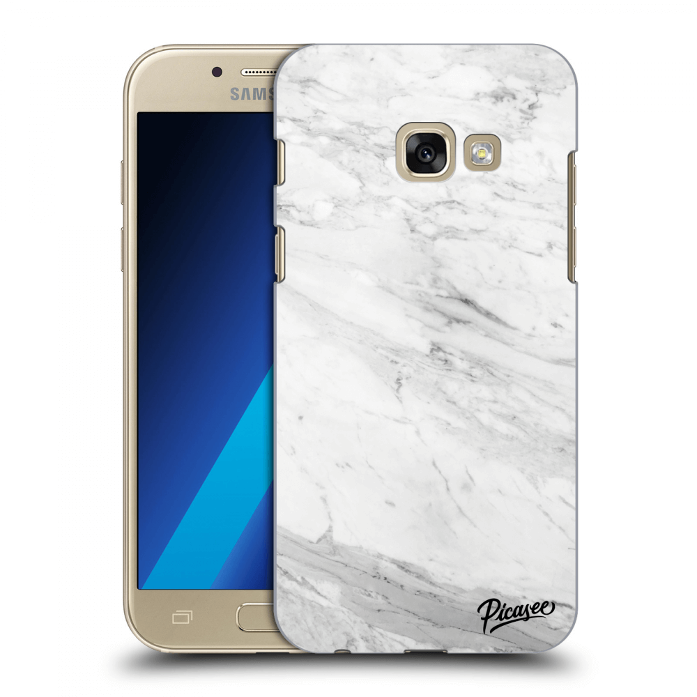 Picasee átlátszó szilikon tok az alábbi mobiltelefonokra Samsung Galaxy A3 2017 A320F - White marble