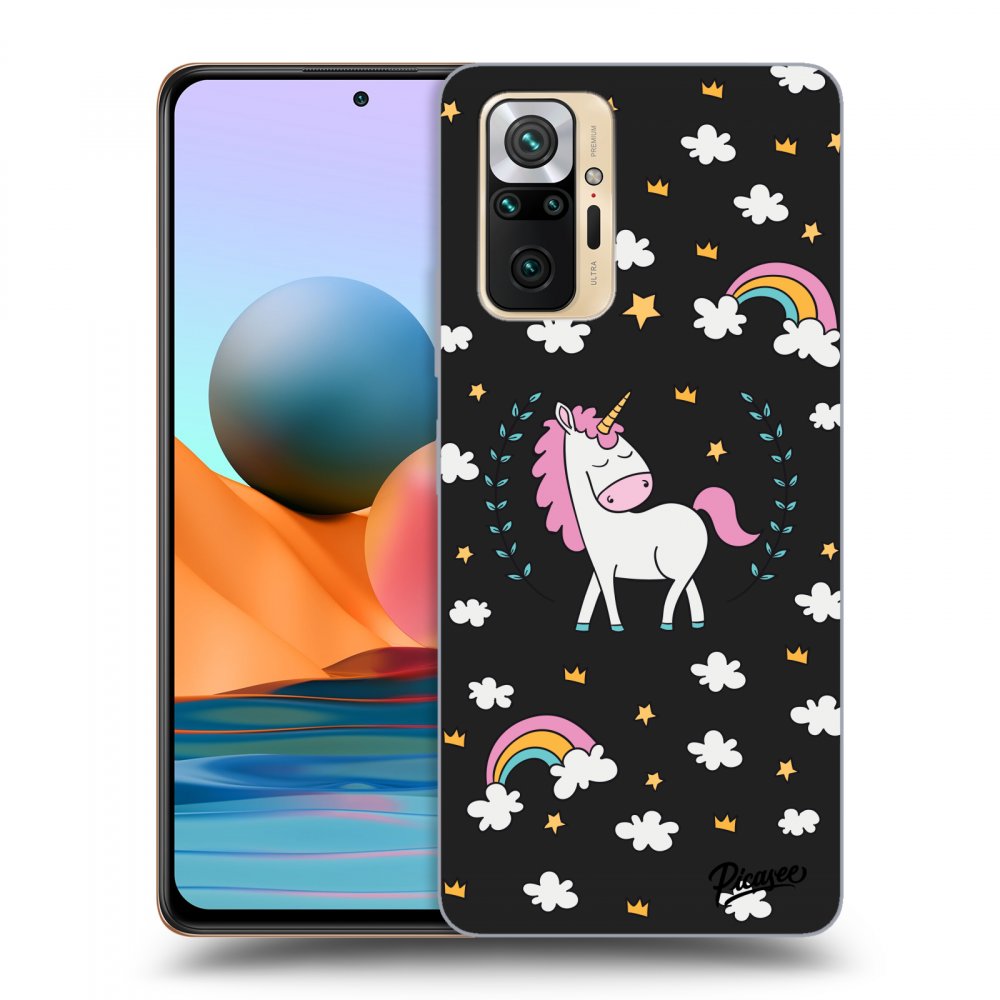 Picasee fekete szilikon tok az alábbi mobiltelefonokra Xiaomi Redmi Note 10 Pro - Unicorn star heaven