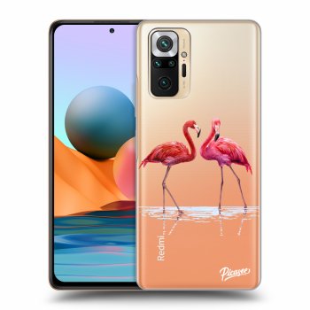 Picasee átlátszó szilikon tok az alábbi mobiltelefonokra Xiaomi Redmi Note 10 Pro - Flamingos couple