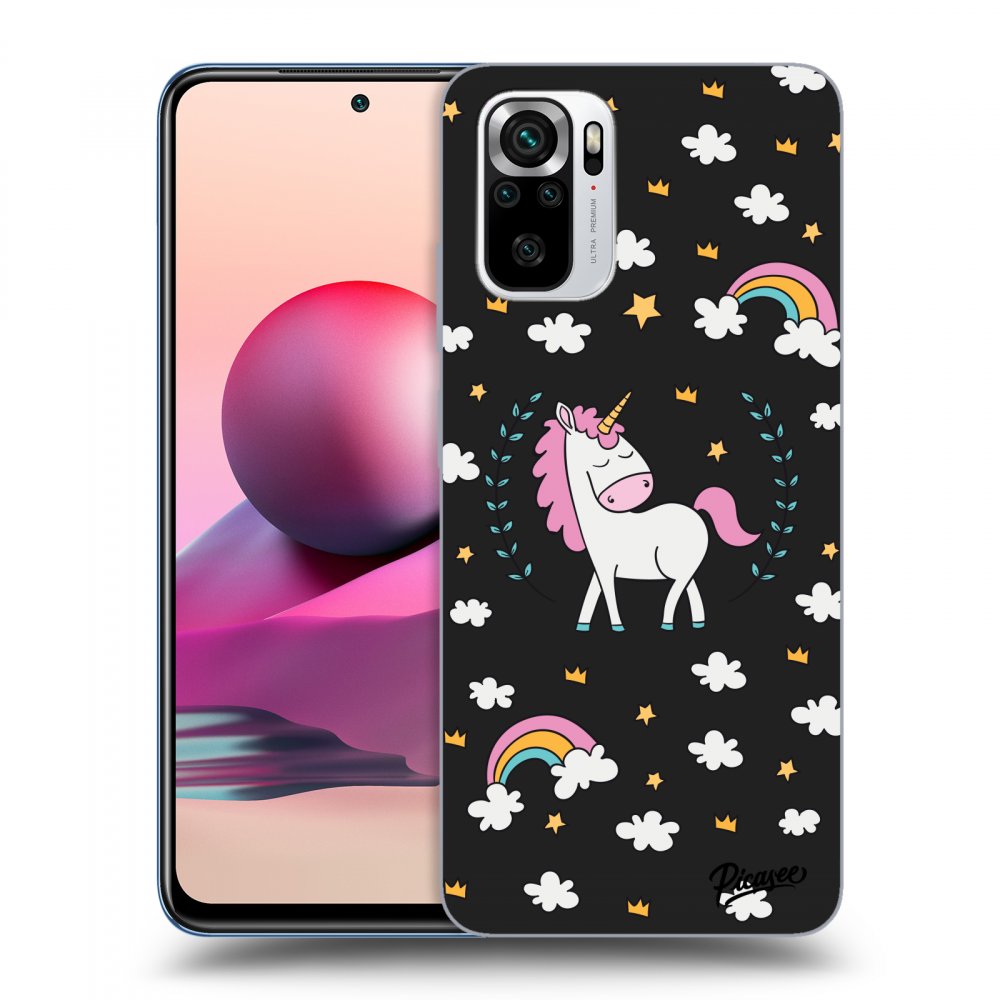 Picasee fekete szilikon tok az alábbi mobiltelefonokra Xiaomi Redmi Note 10S - Unicorn star heaven