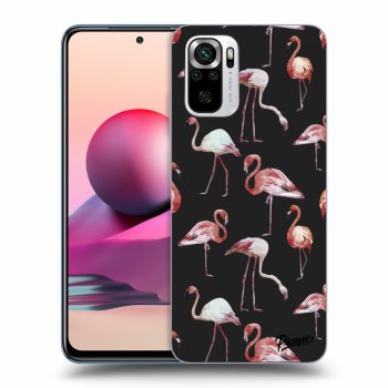 Picasee fekete szilikon tok az alábbi mobiltelefonokra Xiaomi Redmi Note 10S - Flamingos