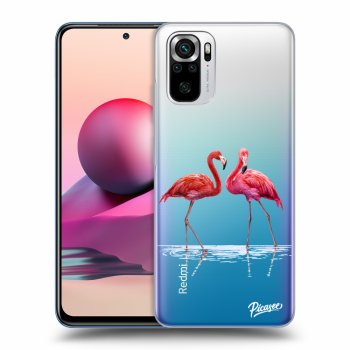 Picasee átlátszó szilikon tok az alábbi mobiltelefonokra Xiaomi Redmi Note 10S - Flamingos couple