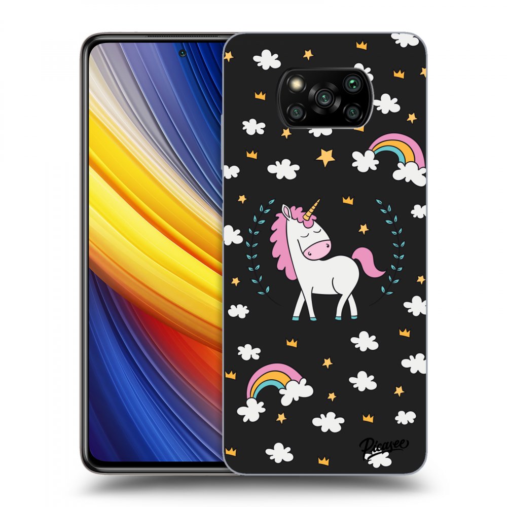 Picasee fekete szilikon tok az alábbi mobiltelefonokra Xiaomi Poco X3 Pro - Unicorn star heaven