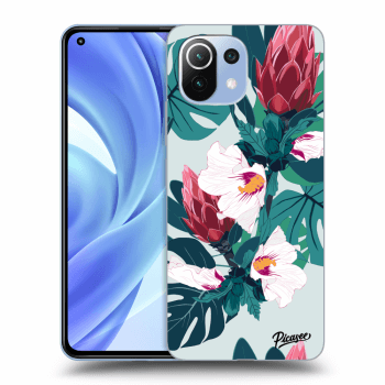 Picasee fekete szilikon tok az alábbi mobiltelefonokra Xiaomi Mi 11 - Rhododendron