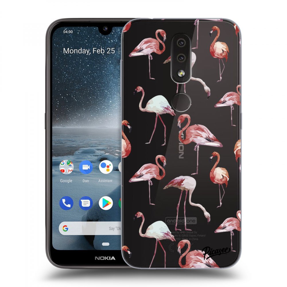 Picasee átlátszó szilikon tok az alábbi mobiltelefonokra Nokia 4.2 - Flamingos