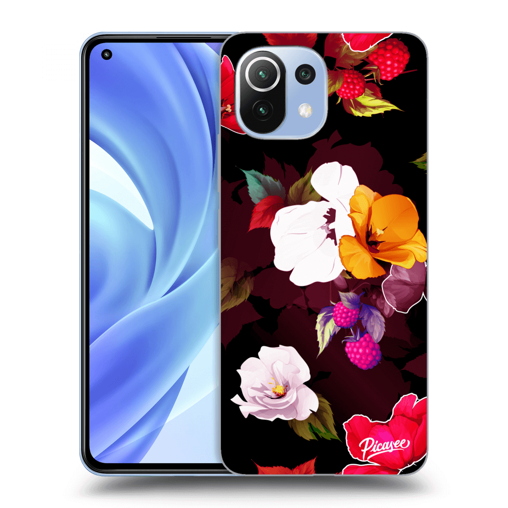 Picasee átlátszó szilikon tok az alábbi mobiltelefonokra Xiaomi Mi 11 Lite - Flowers and Berries