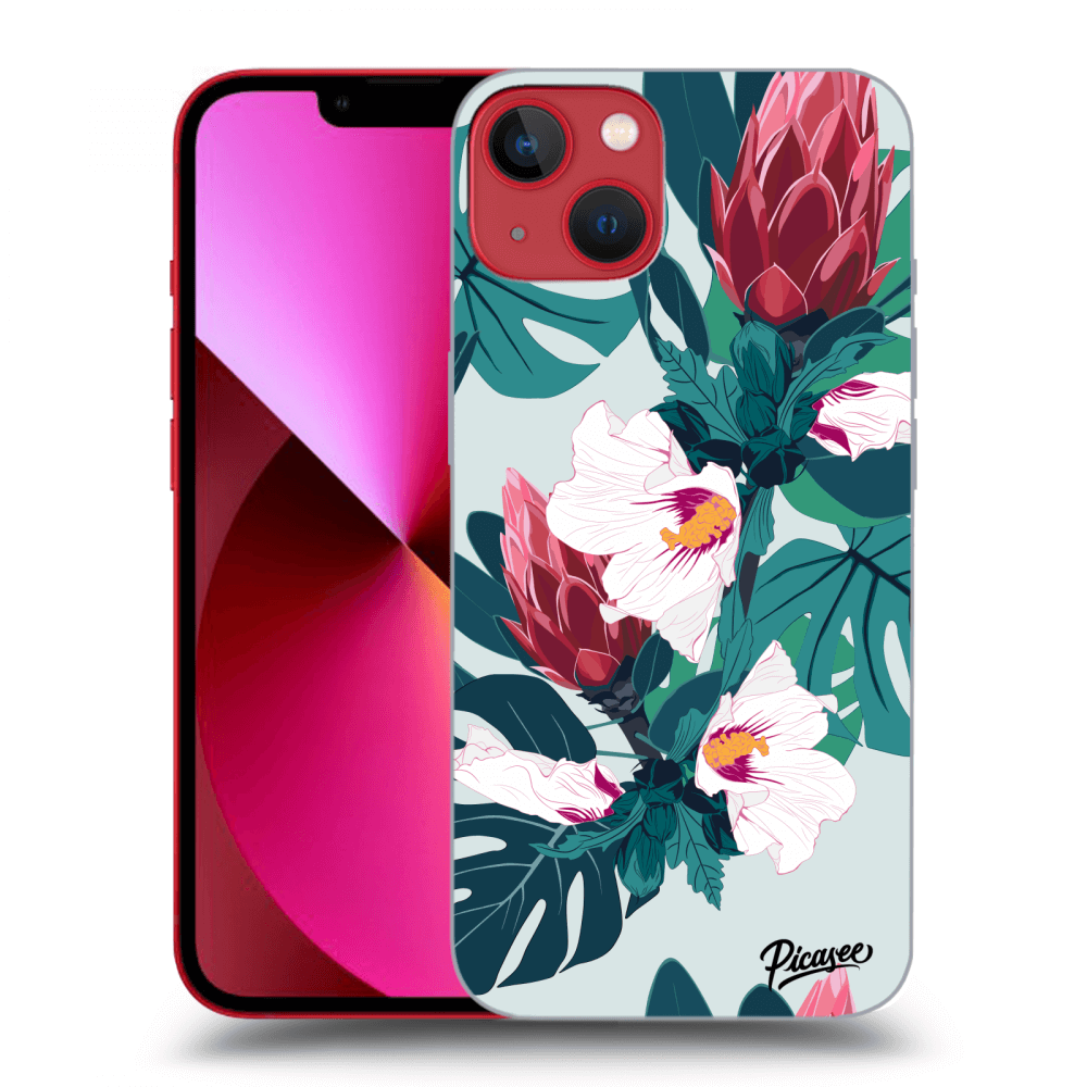 Picasee fekete szilikon tok az alábbi mobiltelefonokra Apple iPhone 13 - Rhododendron