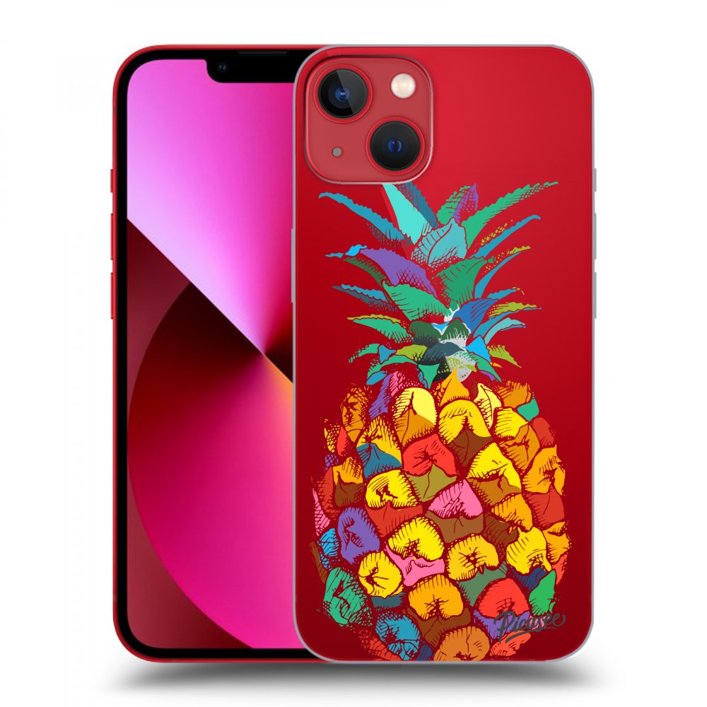 Picasee átlátszó szilikon tok az alábbi mobiltelefonokra Apple iPhone 13 - Pineapple