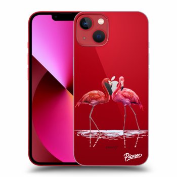 Picasee átlátszó szilikon tok az alábbi mobiltelefonokra Apple iPhone 13 - Flamingos couple