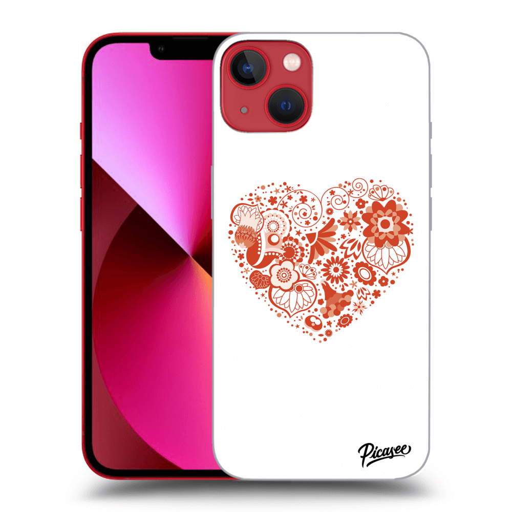 Picasee átlátszó szilikon tok az alábbi mobiltelefonokra Apple iPhone 13 - Big heart