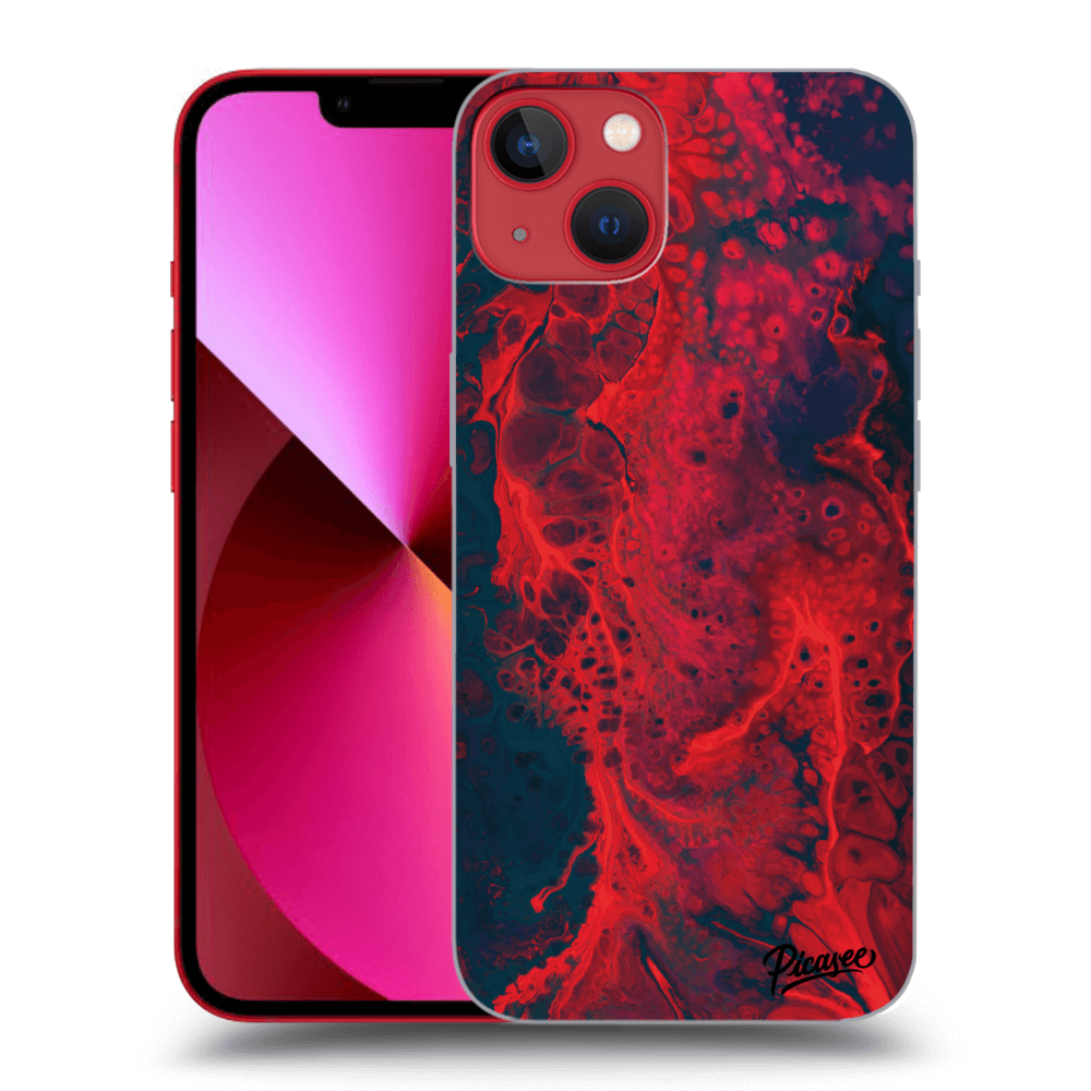 Picasee átlátszó szilikon tok az alábbi mobiltelefonokra Apple iPhone 13 - Organic red